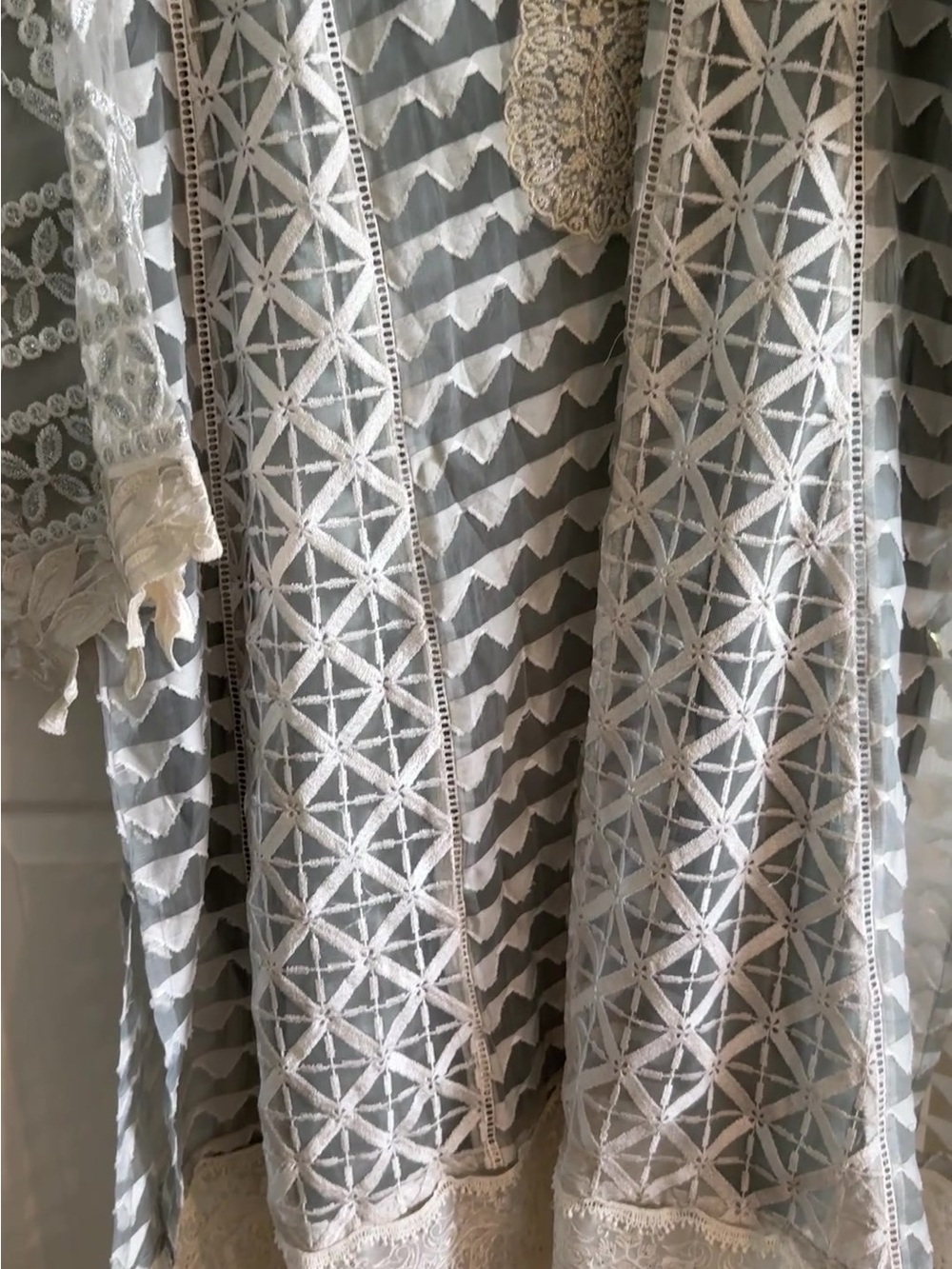 Sana Safinaz Embroidered Net Tunic + Slip — Size XL — NWT - Picture 3 of 10